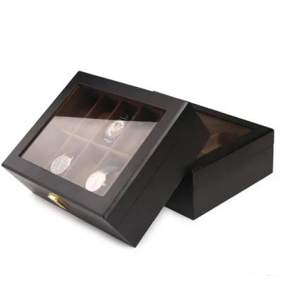 China Watch Storage Pad Custom Lacquer 10 Slots Watch Box Packaging Luxury Wooden Box For Watch Display for sale