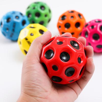 China Cartoon Toy High Quality Funny Pu Foam High Bouncing Moon Form Squishy Ball Anti Trigger Balls Stir Toy For Stress Autism ADHD for sale