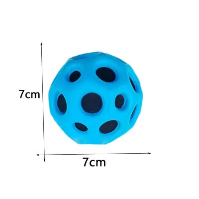 China Soft Toy 7CM Polyurethane PU Foam Ball Multi-hole Bouncy Squeeze Toy Moon High Bouncing Ball Coral Sports Anti Stress Ball for sale