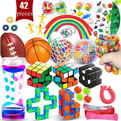 China Amazon Novelty Educational Toy 2022 Hot Selling 50 Pcs Anti Stress Squeeze Toys Fidget Toys Pack 42pc Set Set Fidgety Person Advent Calend For Christmas Gift for sale