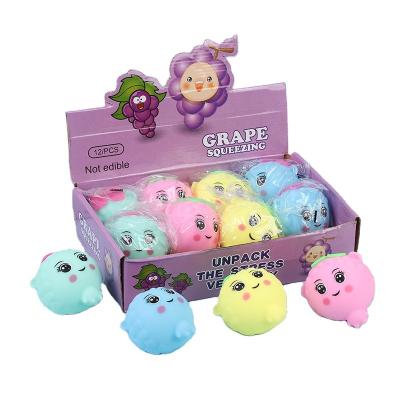 China 2022 New Arrival Eco-friendly TPR Exhale Funny Grape Model Toy Squeeze Ball Squeeze Stress Ball For Kids And Adults for sale