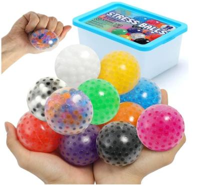 China 2022 Hot Selling 12pack Stress Ball Toy Set Stress Relief Fidget Balls Sensory Filled With Water Beads To Relax For Kids for sale