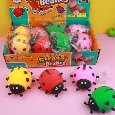 China 2022 Popular Eco-friendly Tpr Squeeze Toys Squishy Animal Ladybug Squeeze Ball Bouncy Soft Toys For Adults And Kids for sale