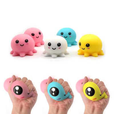 China Toy Hot Selling Cute Squishy Person Soft Animal Toys Stress Balls Silicone Toys Squishy Octopus Soft Squeeze PU Relief Toys Ball Pupils Gifts Fun for sale