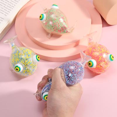 China Other 2022 New Arrival Soft Cute Soft Moving Person Toys Tpr Narwhal Squeeze Beads Toys Crush Stress Ball Animal For Kids And Adultall for sale