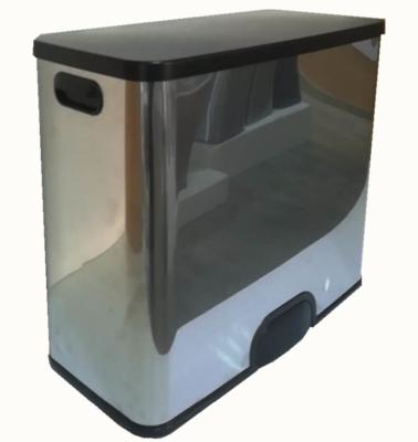 China Sustainable NST 2019 New In Classified Trash Can Separate Three Part Dust Bin Recycle Kitchen Large 45L for sale