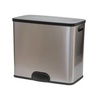 China Qualitylight 45L Stainless Steel Sustainable Commercial Recycling Bin Premium Touch Recycle Waste Bin Light Touch Recycle Bin for sale