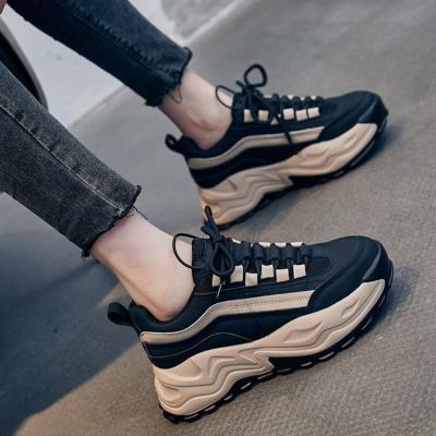 China Damping New Popular Ladies Casual Shoes Dad Stepping Up Girls Spring Shoes And Fall Trend Sneakers All-match Running Heightening Shoes for sale