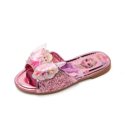 China Insulative Girls Children's Slippers Beads Rhinestone Slipper Soft Bottom Shoes Anti-skid Wear-resistant Soft Bottom Indoor Leisure Indoor Shoes for sale