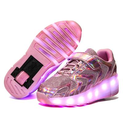 China Children's USB Wheel Girls Boy's Children's USB Shoes Multi-mode Switch Simple Operation Skate Shoes USB Comfort Wheel Filling Luminescent Shoes for sale