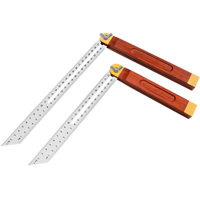 China Mahogany Stainless Steel Carpentry Adjustable Protractor & 22/27cm 360 Degree Angle Sliding Bevel T Square Ruler for sale