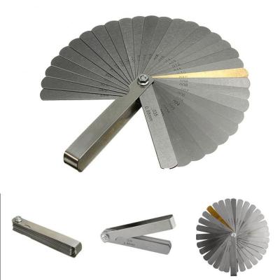 China All Thickness Wedge Blades Stainless Steel Distance Meter Feeler Valve 32Pcs 0.04-0.88 Mm Gap Size 0015-035 for sale