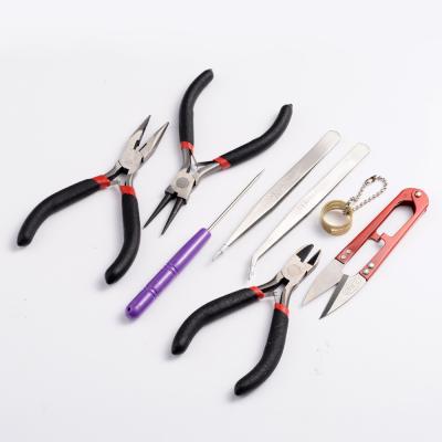 China Metal Mini Plier Round Nose Jewelry Pliers End Cutter Pad Handle Solid Common Wire Nipper Repair Tool for sale