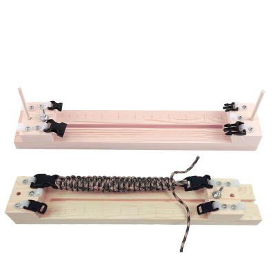 China Braiding Weaving Tool Kit Wristband Maker Adjustable Wooden Frame-Paracord Bracelet Length Craft Maker AUQ001 for sale