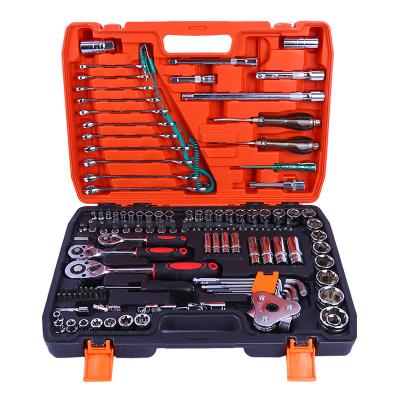 China 121PCS Car Repair Tools Tools Kit Ratchet Combination Wrench Set Chrome 72t Crv Material Vanadium Steel Telescopic Ratchet For DIY Tools for sale