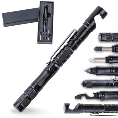 China Multifunctional Pen 146*15MM Outdoor Glass Military Tactical Ball Metal Office Self-Defense Breaker Rescue Pen for sale