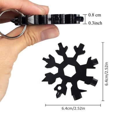 China 18-in-1 Snowflake Wrench Set Metric Socket Wrench Multi-tool Pocket Wrench Tool Portable Combination Zinc Alloy/Steel Ratchet For Repair for sale