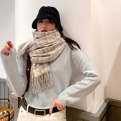 China Warm Luxury Tassel Cashmere Student Scarf Cashmere Plaid Cashmere Scarf Winter Custom Made Environmental Friendly and Recyclable Shawls for sale