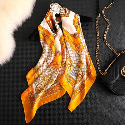 China New Style 90*90cm Square Scarf Custom Colorful Silk Scarf Turkish Silk Scarf Square Silk Scarf For Women for sale