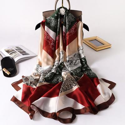 China Hot Selling Long Cashew Printing Silk Scarf Women's Summer Sunscreen Long Scarf for sale