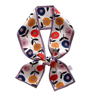 China New Ladies Spring And Summer Printing Decorative Silk Scarves Small Fashionable Fashionable Long Scarves for sale