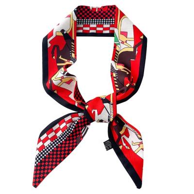 China Small Satin Ribbon Scarf Decoration Scarf Lady Classic Silk Headband Scarf Handle Bag Tie Decoration Fashion Carriage Luxury Scarf for sale