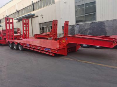 China 40ft Semi-Truck Flatbed Trailer Niedrigbett Traktor Anhänger zu verkaufen