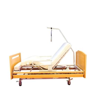 China Metal Hospital Bed Electric Home Rotating Bed Nursing Home Care Wooden Electric Bed With Wheels for sale