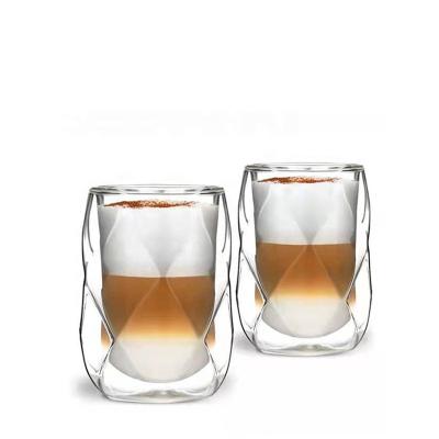 China Minimalist Berisware 8.45Oz/250ml Customized Clear Glass Beer Coffee Mug Promotional Glass Mug Double Wall for sale