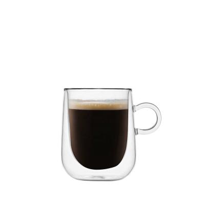 China Berisware 5.07Oz/150ml OEM Workable Factory Customized Wholesale Hot Sale Double Wall Glass Coffee Mug For Coffee And Tea for sale