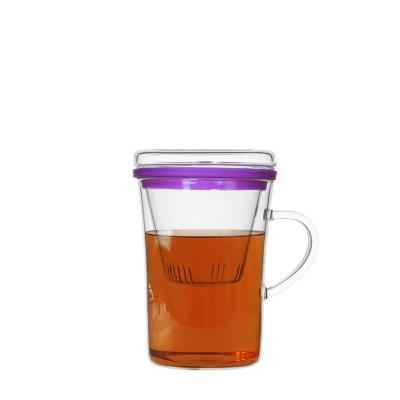 China New Berisware Tea 13.5Oz/400ml Minimalist Heat Resistant Handwork Glass Cup Single Wall Glass Mugs for sale