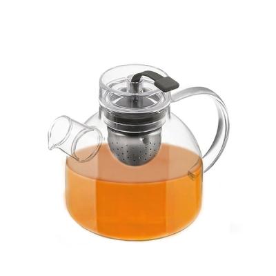 China 27 Oz/800ml Small Viable Modern Hot Clear Borosilicate Glass Teapot Small Heat Resistant Glass Teapot Food Grade With Tea Strainer for sale