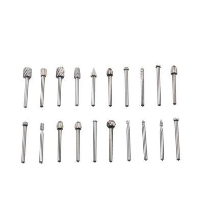 China 20PCS High Speed ​​Steel 1/8 Inch Shank High Speed ​​Steel Woodworking Burr Set Folder Rasp Rotary Drill Bit For Wood Carving for sale