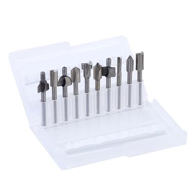 China 10PCS HSS HIGH SPEED STEEL Woodworking Engraving Cutter Balancing Carving Milling Cutter Mini Router Bit for sale