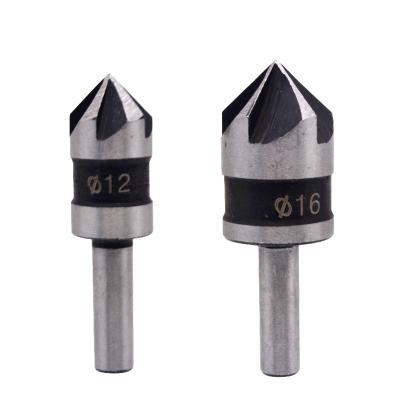 China 2pcs Round Blade Shank Woodworking Chamfer Reamer Reaming and Chamfering Milling Cutter Five Set Chamfering Drill Bit for sale