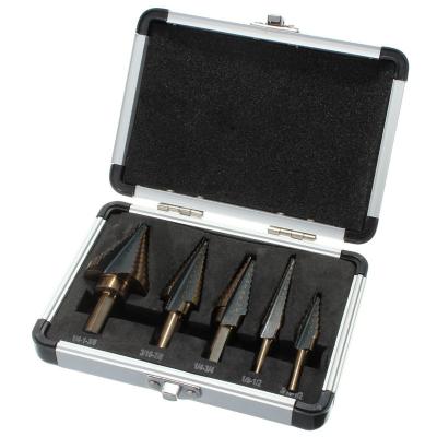 China Perfect Result Step Drill Bit Set Titanium Nitride Coated Metal Steel Tools Box Pack Pcs Package Pcs Plastic Electric Hand Groove Appropriate Core for sale