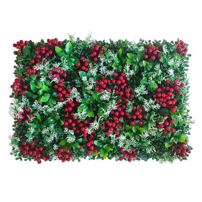 China High Quality Durable Plastic Decorative Green Plant Background Snow Christmas Wall Hanging for sale