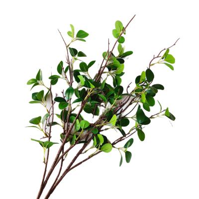 China China Factory Supply Simulation Durable Single Branch Rubber Leaf Artificial Green Plant for sale