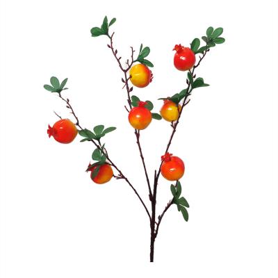 China Supply Quality Artificial Sustainable Fruit Maker Single Leaf Pomegranate Silk Branch for sale