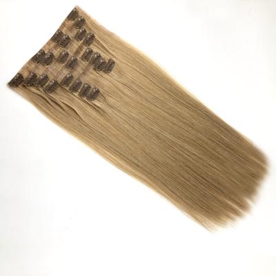 China 100% Silky Straight Remy Human Hair Silk Seam Wave Clip In Hair Extensions for sale