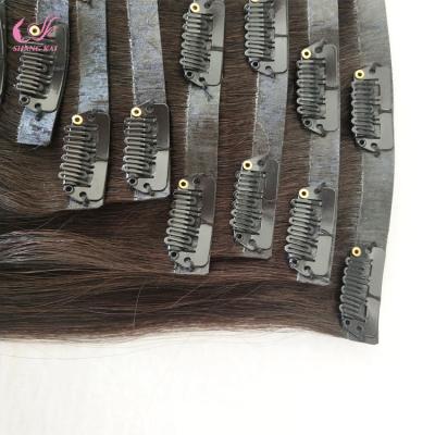 China Silky Straight Wave Deep Ends Balayage Seamless Clips In Hair Extension for sale