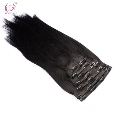 China Silky Straight Fat Wave Double Drawn Seamless Clip In Hair Extensions for sale