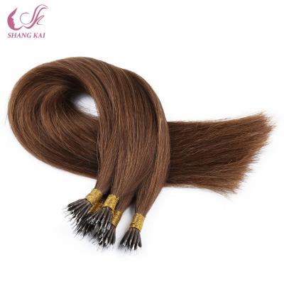 China Brazilian Straight Silky Wave Remy Human Hair Extensions Nano 100% Ring Hair for sale