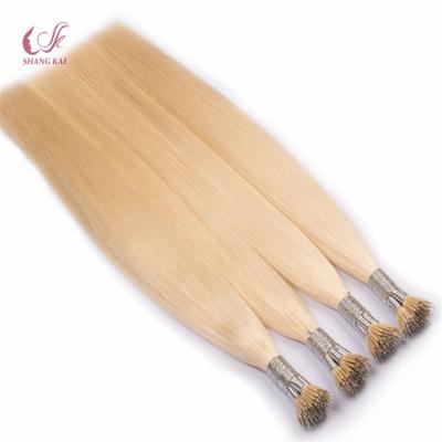 China Silky Straight Wave Russian Blonde Cuticle Aligned Nano Tip Hair Extensions for sale