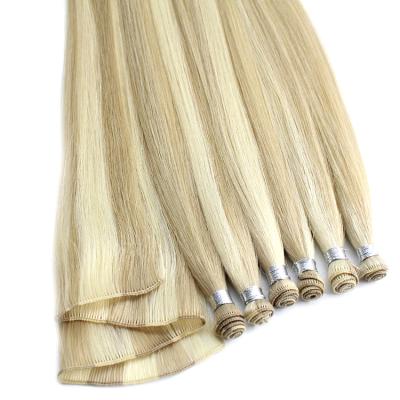 China IMM Thickness Double Weft Ultra Thin Raw European Hair Extensions Hand Tied Virgin Hair Weft Kinky Curly Hair With Cuticle for sale