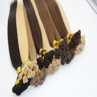 China IMM Thickness Double Weft Ultra Thin Raw European Human Hair Extensions Hand Tied Virgin Hair Weft With Cuticle for sale