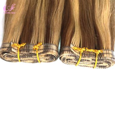 China 100% Silky Straight European Hair Skin Wave PU Machine Tape Hair Weft Extensions for sale