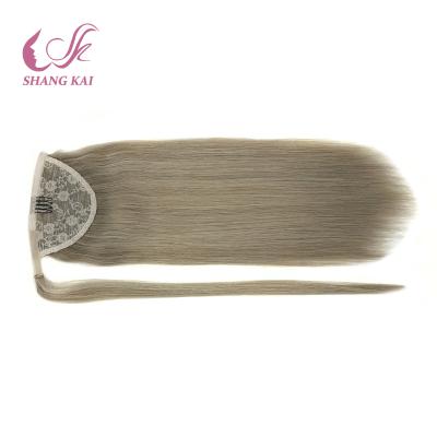 China New Virgin Aligend 5A Cuticle Wave Products Silky Straight Russian Ponytail Hair Extensions for sale