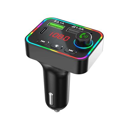 China Amazon Hot Selling F4 Car MP3 Lights F4 Car Multifunction Car MP3 Player Colorful USB Wireless Charger FM Transmitter 3.1A With USB F4 for sale