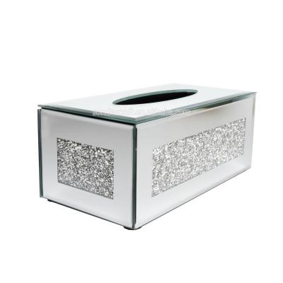 China Fabulous Viable Diamond Crushed Crystal Filled TISSUE BOX for sale